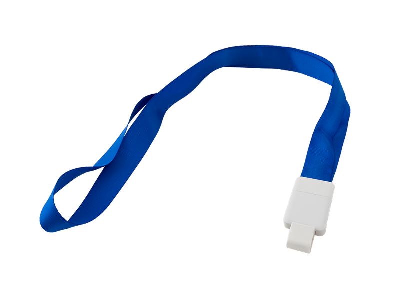 21mm széles, 45cm-es, kihúzható nyakpánt, műanyag csipesz, kék, CH-2036-bl